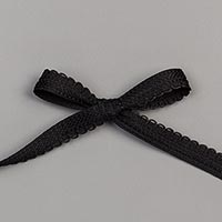 BASIC BLACK 3/8 (1 CM) SCALLOPED EDGE RIBBON