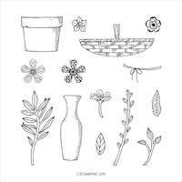 153305 Baskets of blooms fleur bouquet tampon stampin up vase perforatrice feuillage brace nature épi