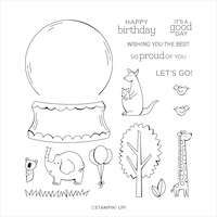 153303 Zoo globe tampon stampin up koala elephant girafe boule a secouer 