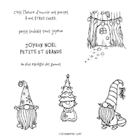 155973 set de tampons Noël chez les gnomes de Stampin' Up! Ces mignons gnomes accrocheront un sourire à votre visage. noel carterie carte scrapbooking voeux