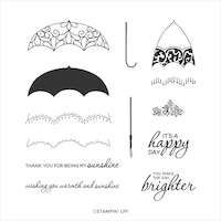 152633 Pretty parasol stampin up parapluie tampons assortie perforatrice