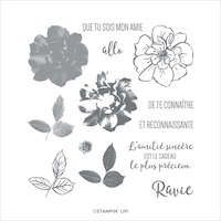 150335 Rose sauvage tampon stampin up roseraie fleur à colorier feuillage branche