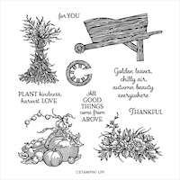 153454 Autumn Goodness stampin up brouette tampon automne citrouille jardin jardinage carterie