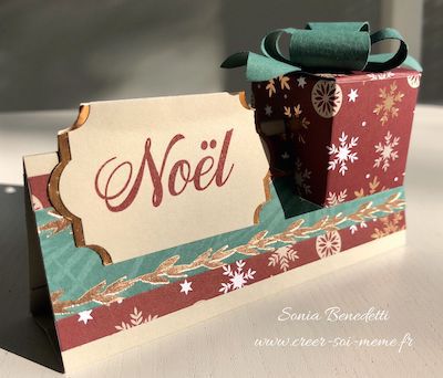 Tutoriel pour apprendre à confectionne un porte nom et petite boîte à chocolat pour décorer table de noel nouvel an anniversaire sonia stampin'up