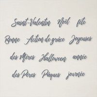 149630 poinçons Mots de souhaits  Noël, Halloween ou la Saint-Valentin die scrap mini album texte stampin'up 