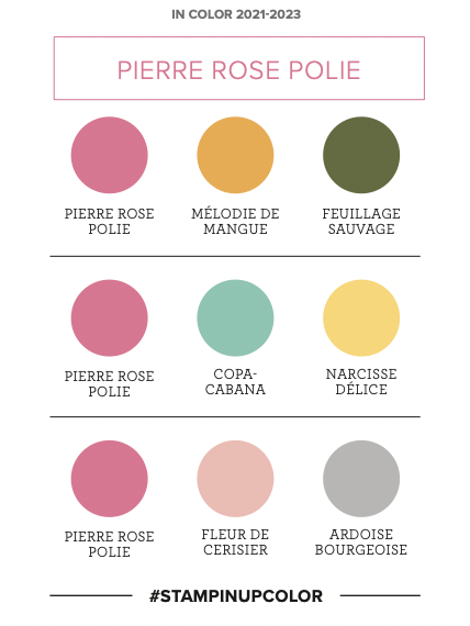 color coach assortiment de couleur stampin up pierre rose polie mélodie de mangue et feuillage sauvage