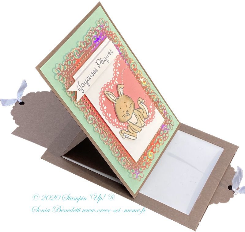 carte pop up avec tag pour pâques stampin'up!