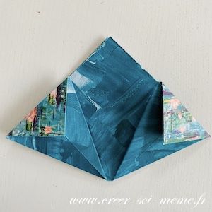 fleur en origami facile a réaliser avec les produits Stampin'Up! rabattre les pointes