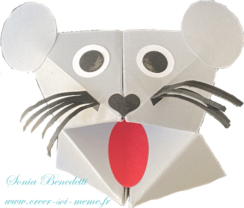 petite souris en origami cocotte a faire avec les enfants