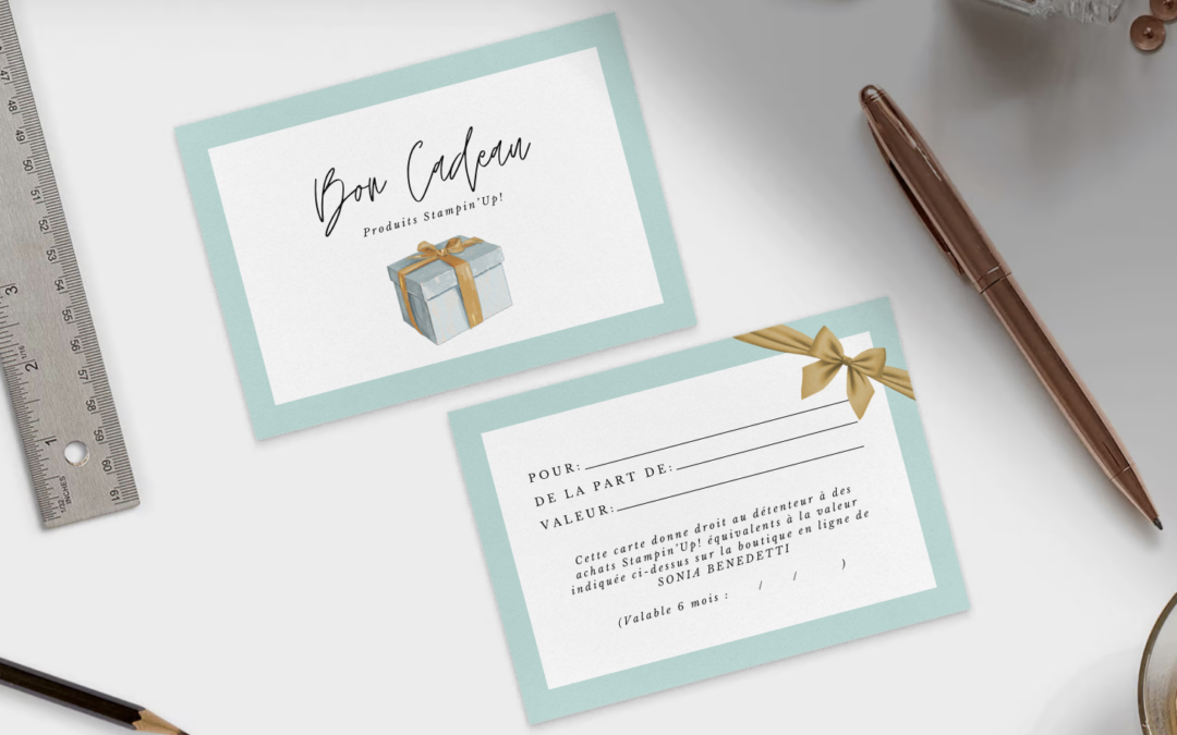 Une carte cadeau Stampin’Up! à glisser sous le sapin