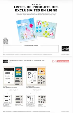 Liste de produits de mai 2026 stampin up liste des produits exclusifs an ligne stampin up mai 2026
